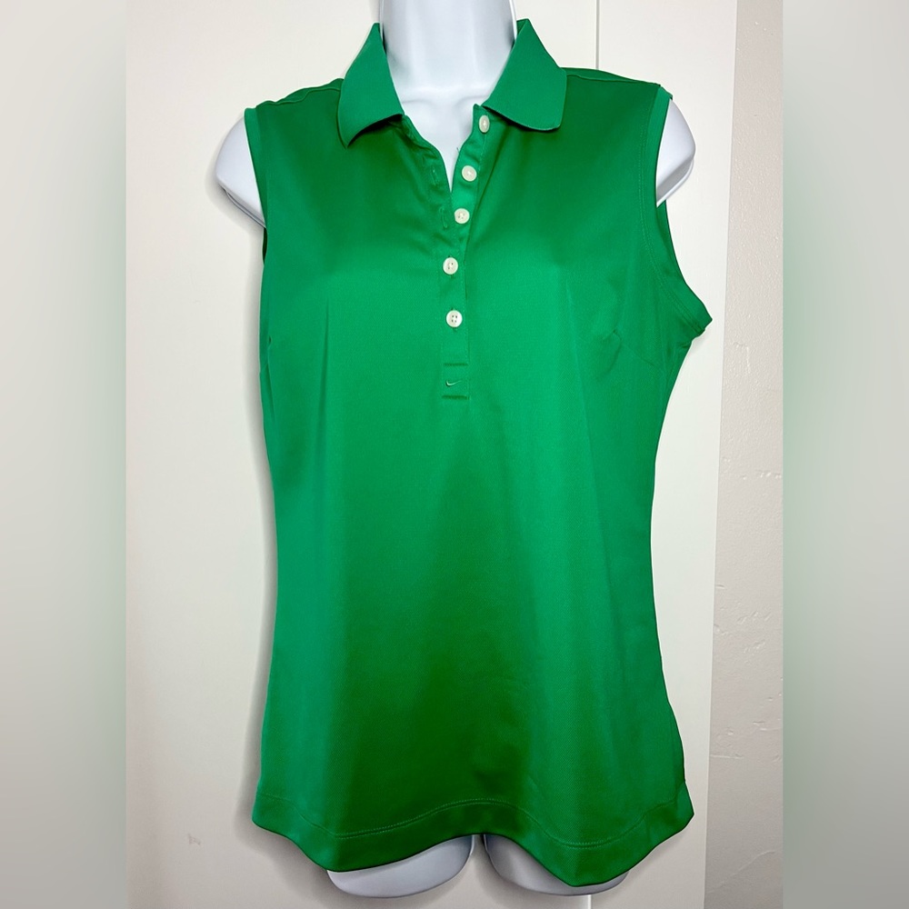 Nike Sleeveless Polo Tank in Emerald Green